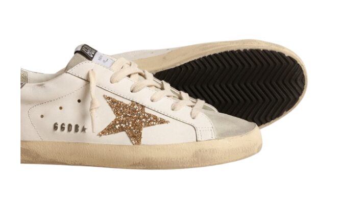 Super-Star stella in glitter oro e inserti in suede ghiaccio - immagine 4