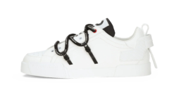 Portofino sneakers in calfskin and patent leather White